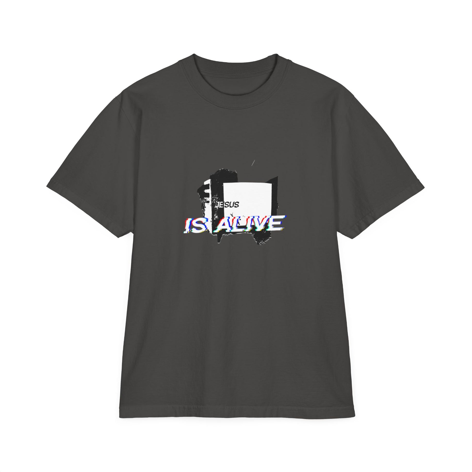 Inspirational Unisex Drop-Shoulder T-Shirt - 'Jesus Is Alive'