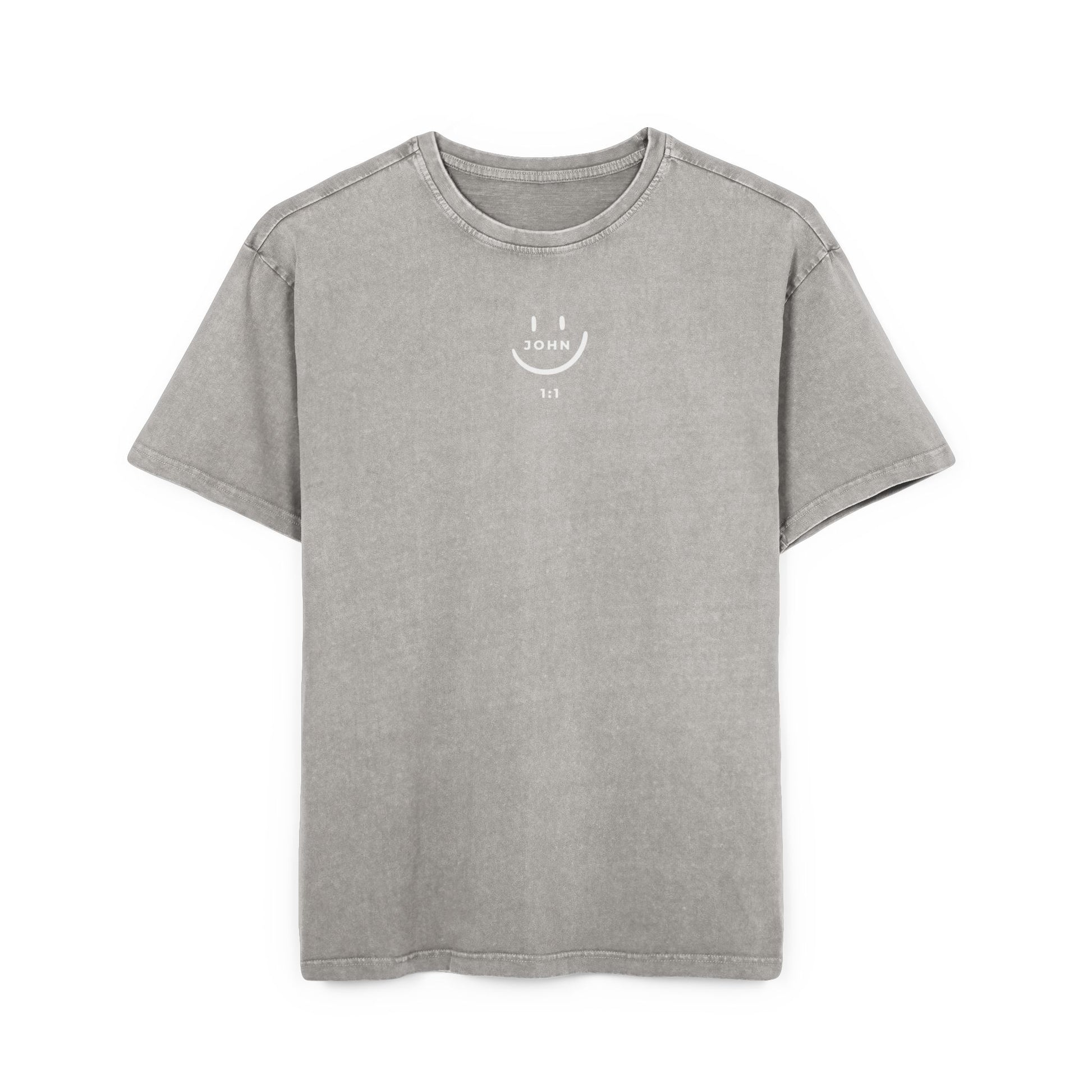 Men's Acid Washed Oversized Tee - John 1:1