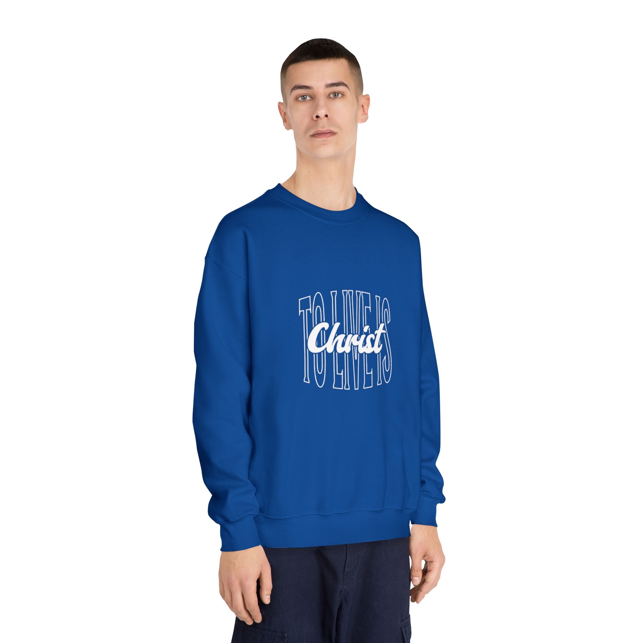 Unisex Crewneck Sweatshirt - 'To Live is Christ' Inspirational Apparel