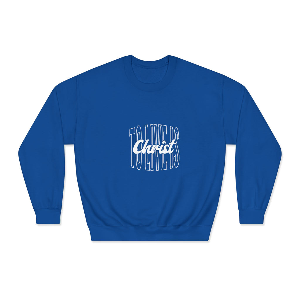 Unisex Crewneck Sweatshirt - 'To Live is Christ' Inspirational Apparel