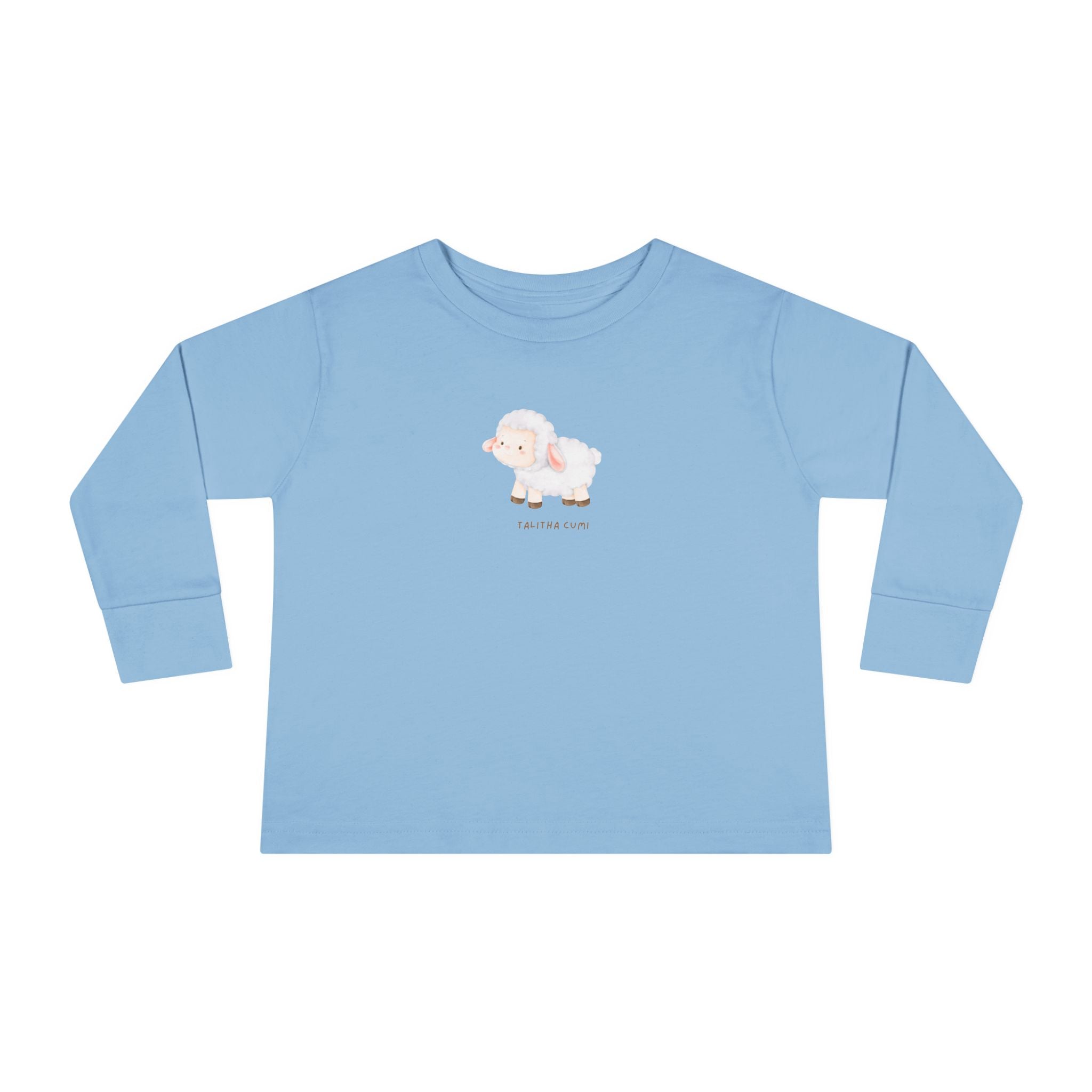 Talitha Cumi Toddler Long Sleeve Tee with Adorable Sheep Design, Cute Kids Shirt, Baby Shower Gift, Toddler Fashion, Everyday Wear, Playtime Apparel