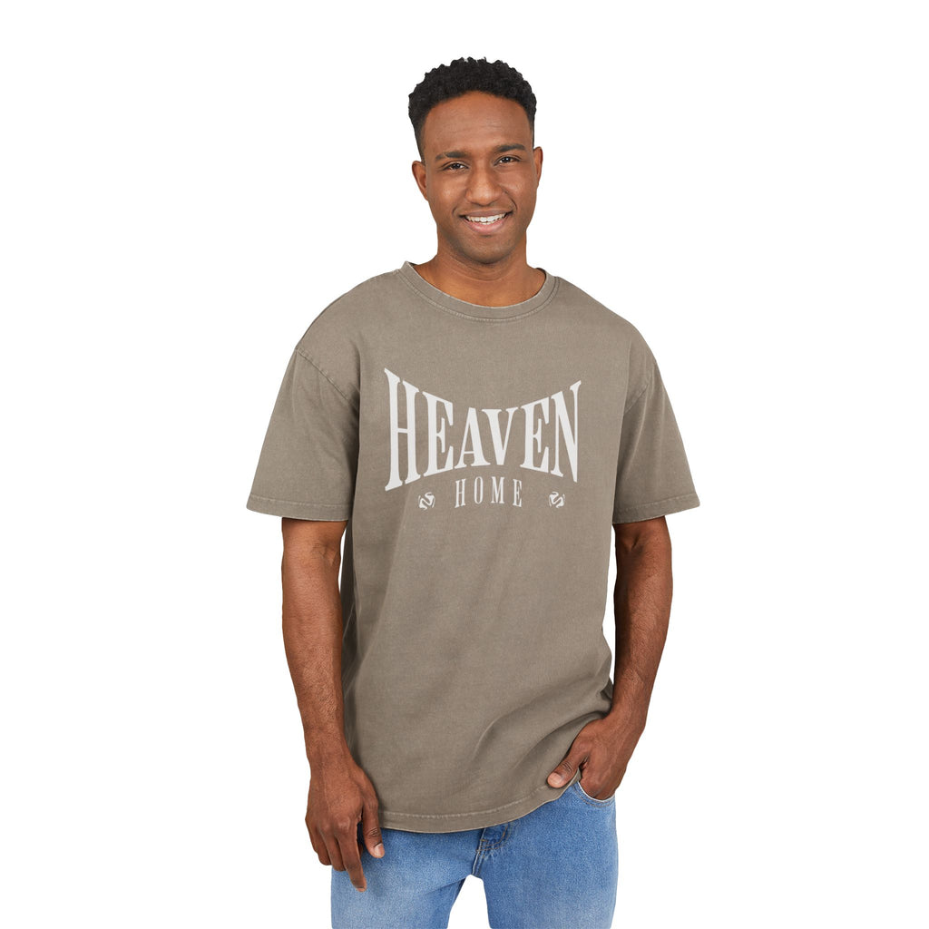 Men's Acid Wash Tee - 'Heaven Home' Oversized Style