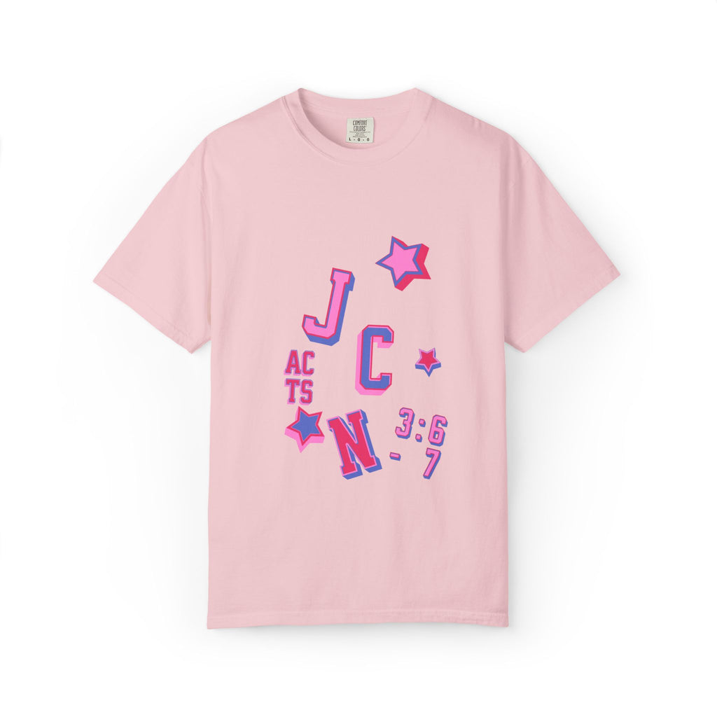 women's Garment-Dyed T-Shirt - 'JC Acts 3:6-7' Inspirational Tee