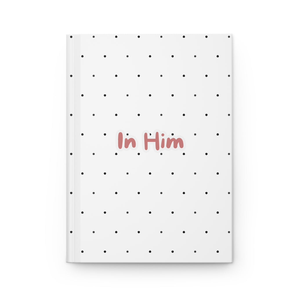 In Him Hardcover Journal — Polka Dot Matte Christian Faith Notebook