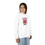 Youth Hoodie — 'Walk by Faith' Cute Heart Character Graphic Sweatshirt