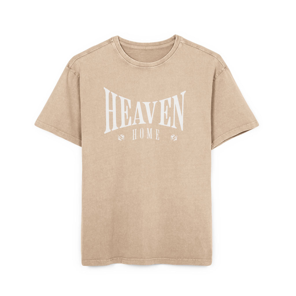 Men's Acid Wash Tee - 'Heaven Home' Oversized Style
