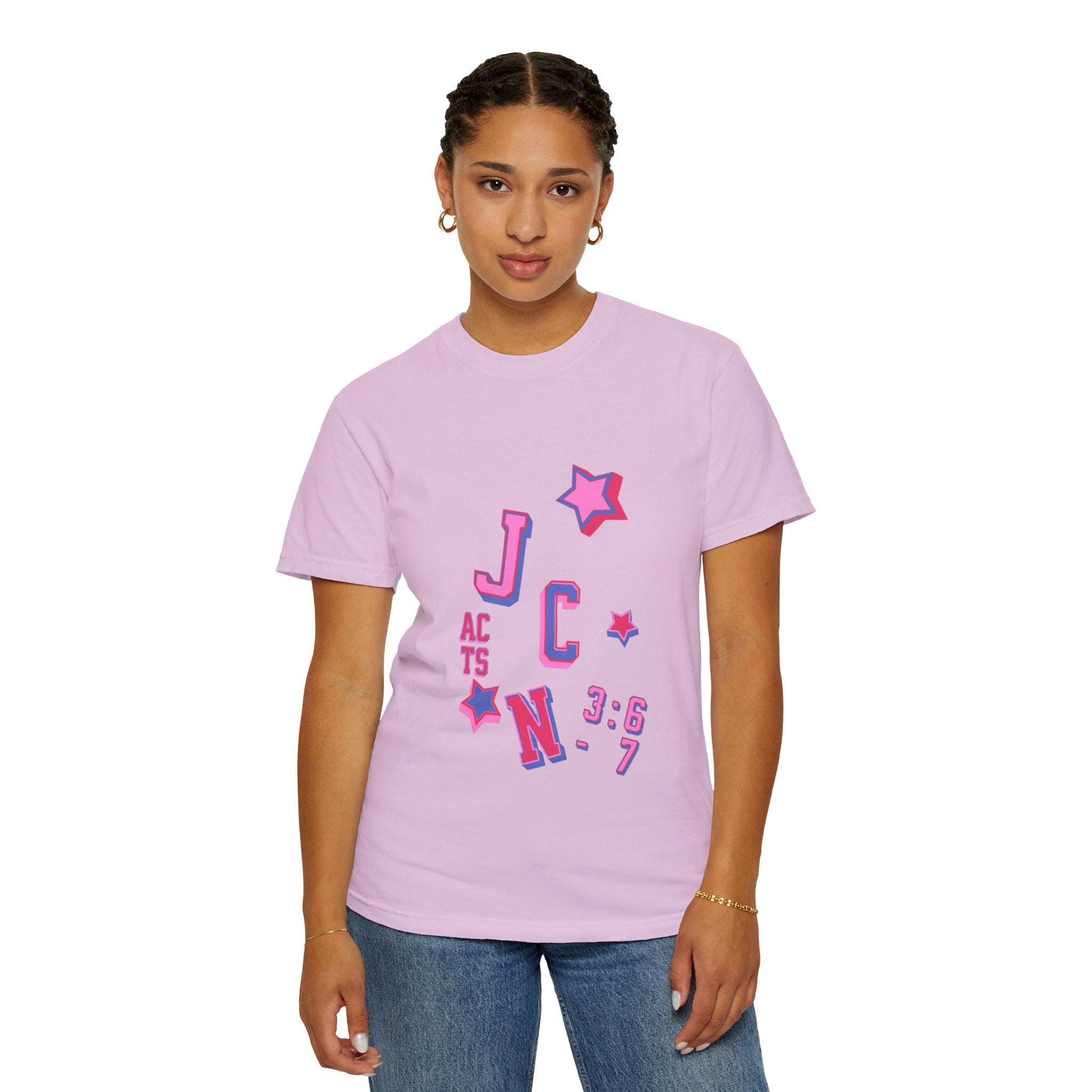 women's Garment-Dyed T-Shirt - 'JC Acts 3:6-7' Inspirational Tee