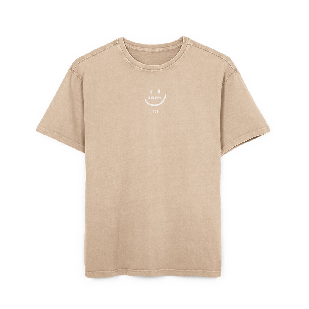 Men's Acid Washed Oversized Tee - John 1:1