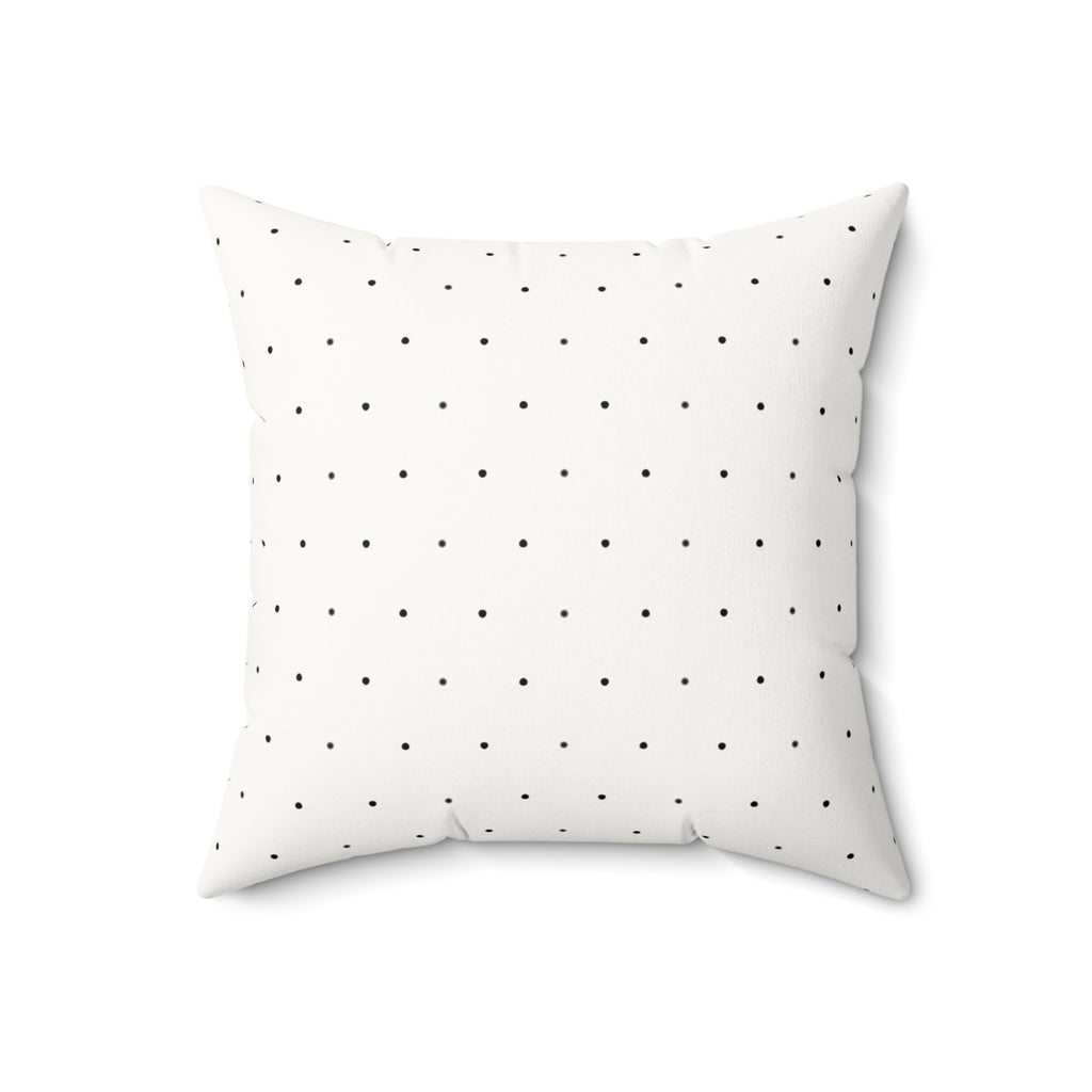 In Him Faux Suede Throw Pillow — Polka Dot Accent Pillow for Faith-Based Home Decor