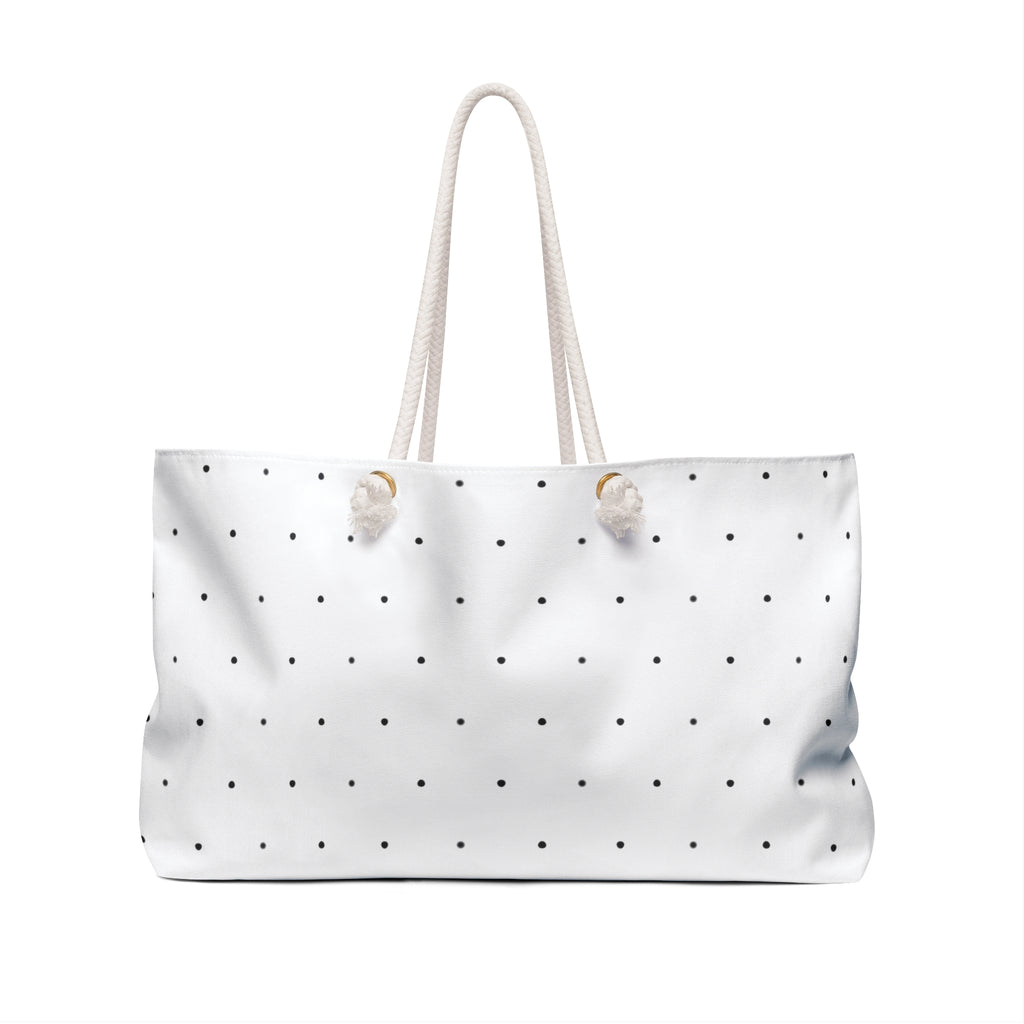 In Him Polka Dot Weekender Bag — Spacious Christian Tote for Weekend Getaways