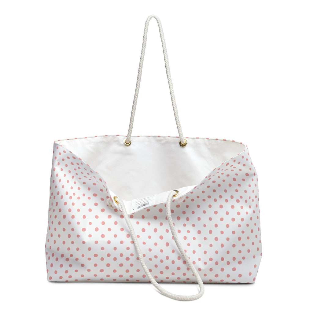 Polka Dot Jesus Weekender Bag for Travel, Tote, Beach, Gym, Overnight Stay, Faith Gifts