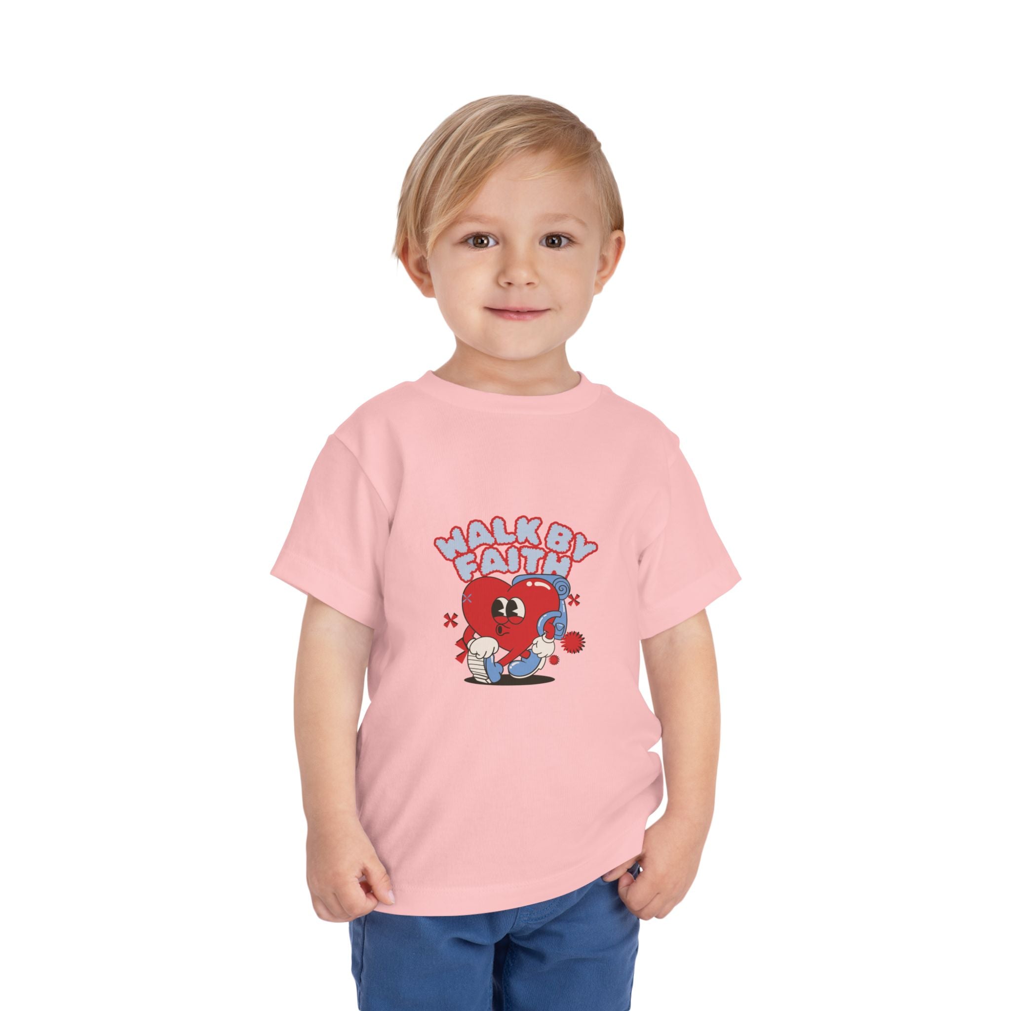 Toddler Short Sleeve Tee with 'Walk By Faith' Design - Cute Faith-Inspired Kids' Shirt, Christian Toddler Tee, Children's Gift, [...]
