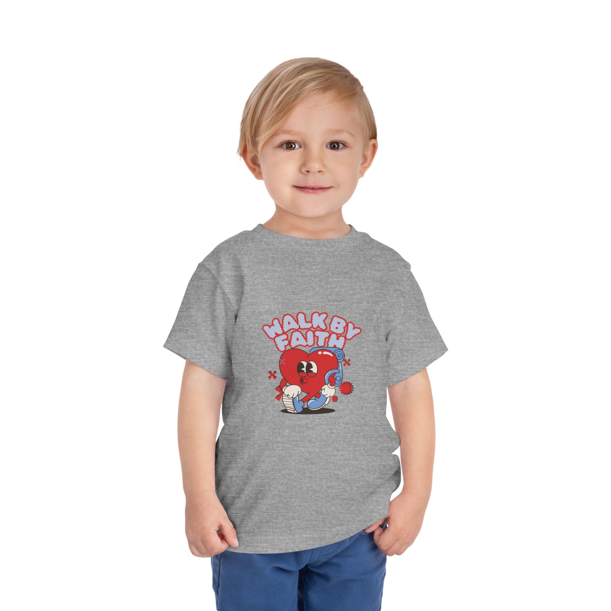 Toddler Short Sleeve Tee with 'Walk By Faith' Design - Cute Faith-Inspired Kids' Shirt, Christian Toddler Tee, Children's Gift, [...]