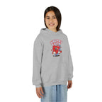 Youth Hoodie — 'Walk by Faith' Cute Heart Character Graphic Sweatshirt