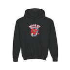 Youth Hoodie — 'Walk by Faith' Cute Heart Character Graphic Sweatshirt
