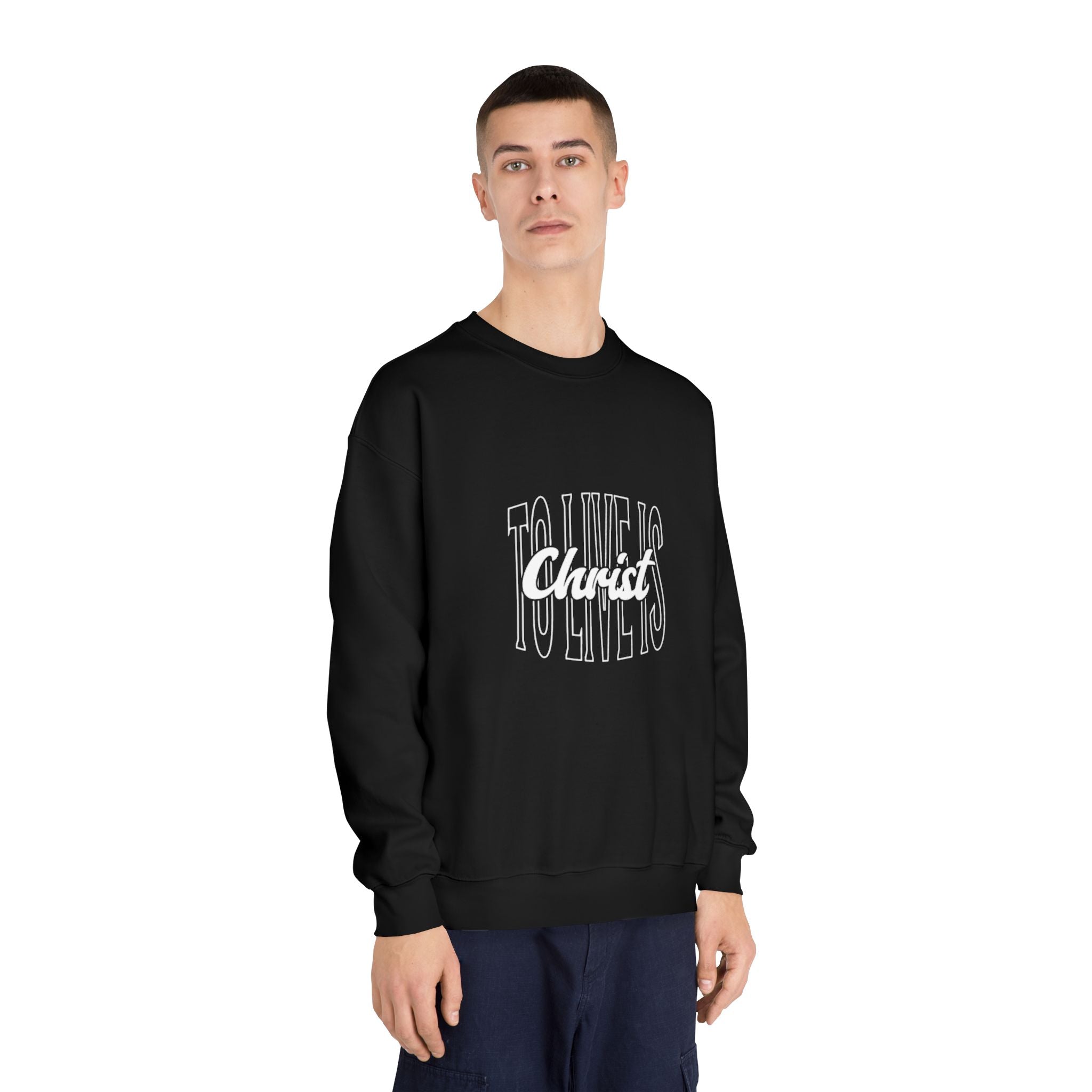 Unisex Crewneck Sweatshirt - 'To Live is Christ' Inspirational Apparel
