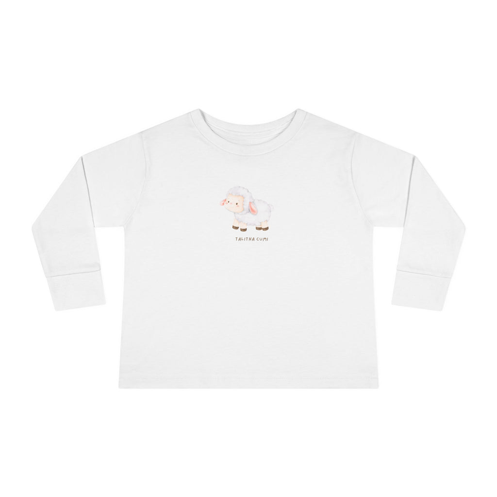 Talitha Cumi Toddler Long Sleeve Tee with Adorable Sheep Design, Cute Kids Shirt, Baby Shower Gift, Toddler Fashion, Everyday Wear, Playtime Apparel