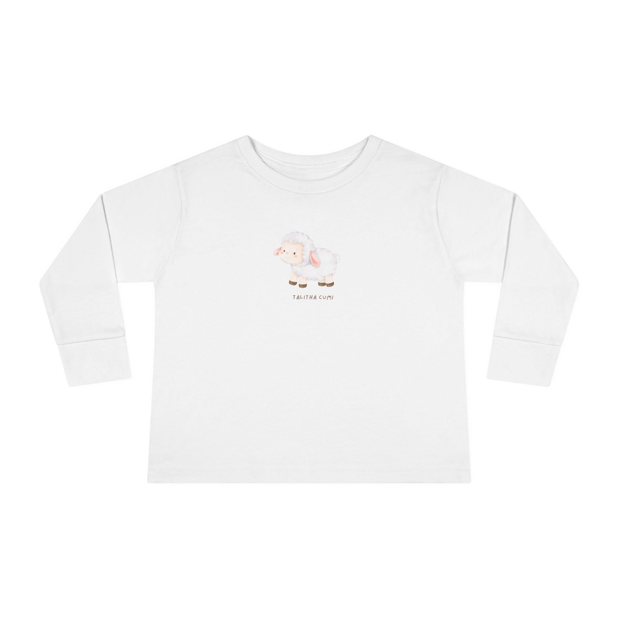 Talitha Cumi Toddler Long Sleeve Tee with Adorable Sheep Design, Cute Kids Shirt, Baby Shower Gift, Toddler Fashion, Everyday Wear, Playtime Apparel