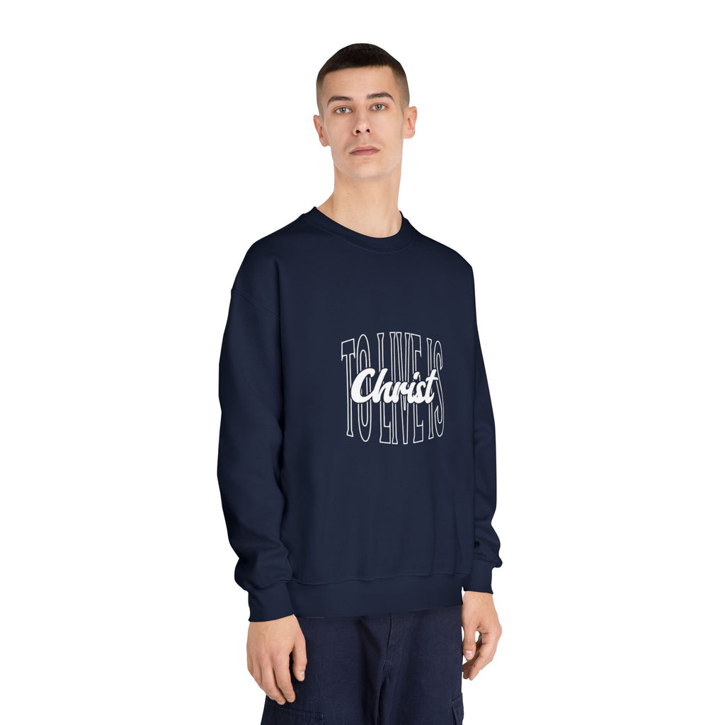 Unisex Crewneck Sweatshirt - 'To Live is Christ' Inspirational Apparel