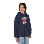 Youth Hoodie — 'Walk by Faith' Cute Heart Character Graphic Sweatshirt