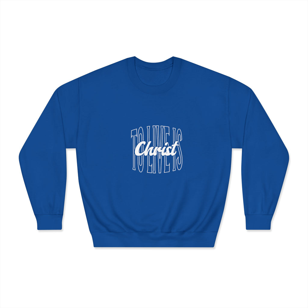 Unisex Crewneck Sweatshirt - 'To Live is Christ' Inspirational Apparel
