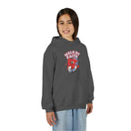 Youth Hoodie — 'Walk by Faith' Cute Heart Character Graphic Sweatshirt