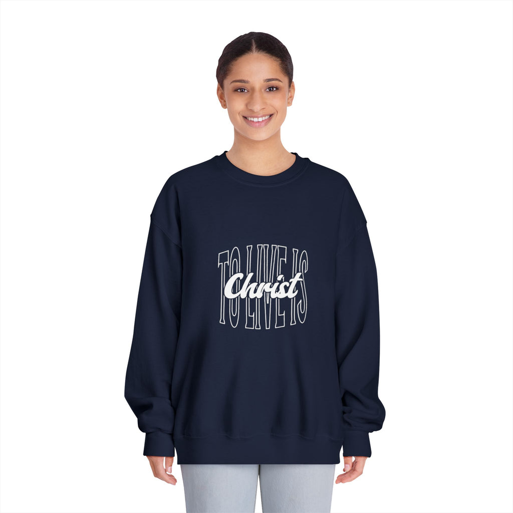 Unisex Crewneck Sweatshirt - 'To Live is Christ' Inspirational Apparel