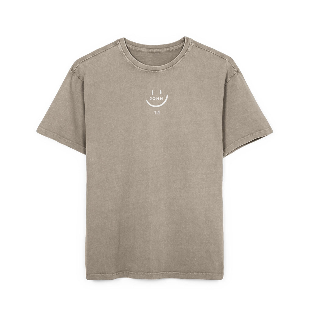 Men's Acid Washed Oversized Tee - John 1:1