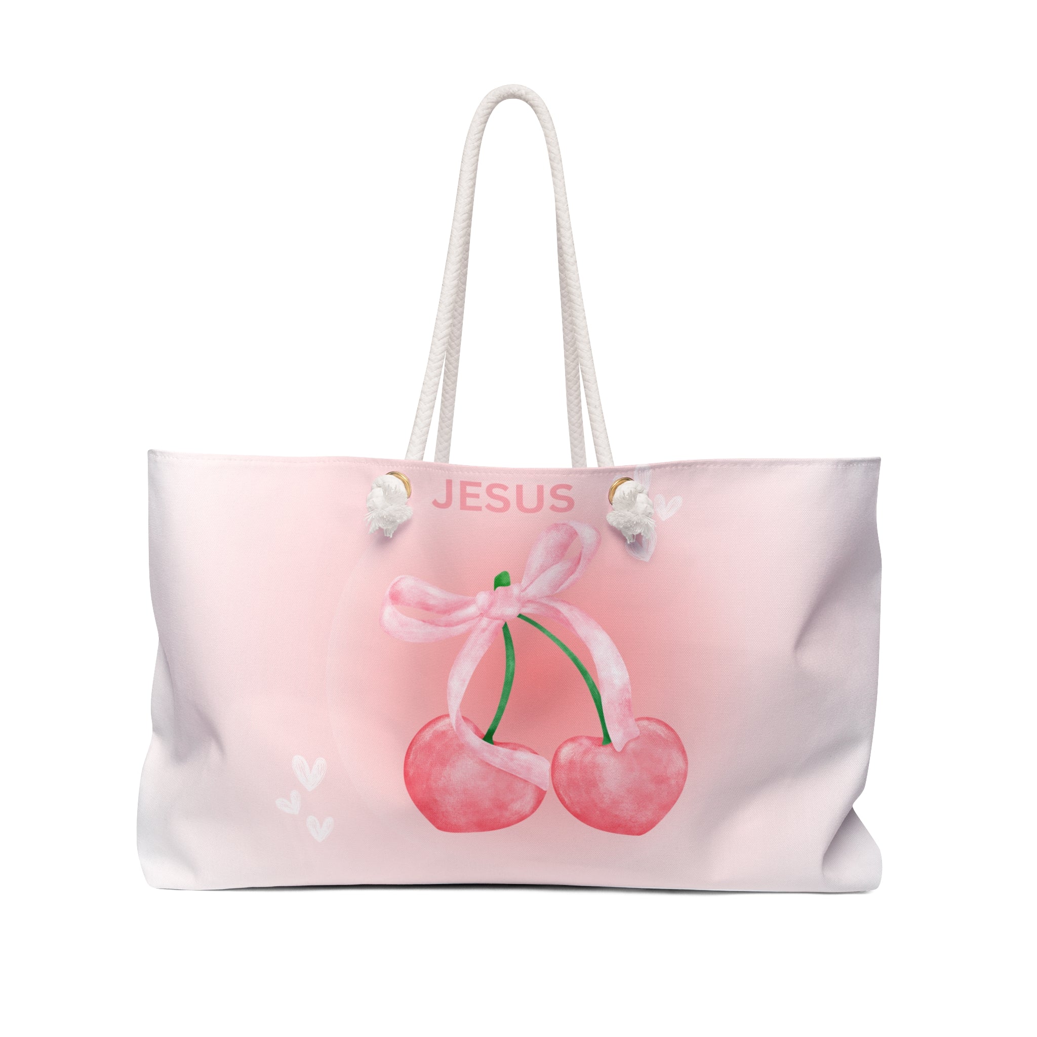Charming Jesus Cherry Weekender Bag - Perfect for Travel, Beach Days, and Faith-Based Gifts, Tote for Summer, Vacation Essentials, [...]