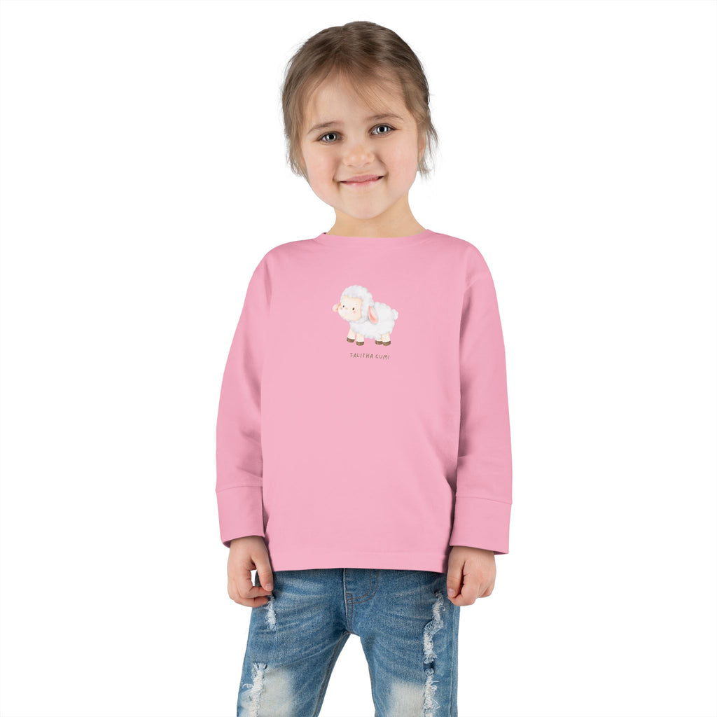 Talitha Cumi Toddler Long Sleeve Tee with Adorable Sheep Design, Cute Kids Shirt, Baby Shower Gift, Toddler Fashion, Everyday Wear, Playtime Apparel