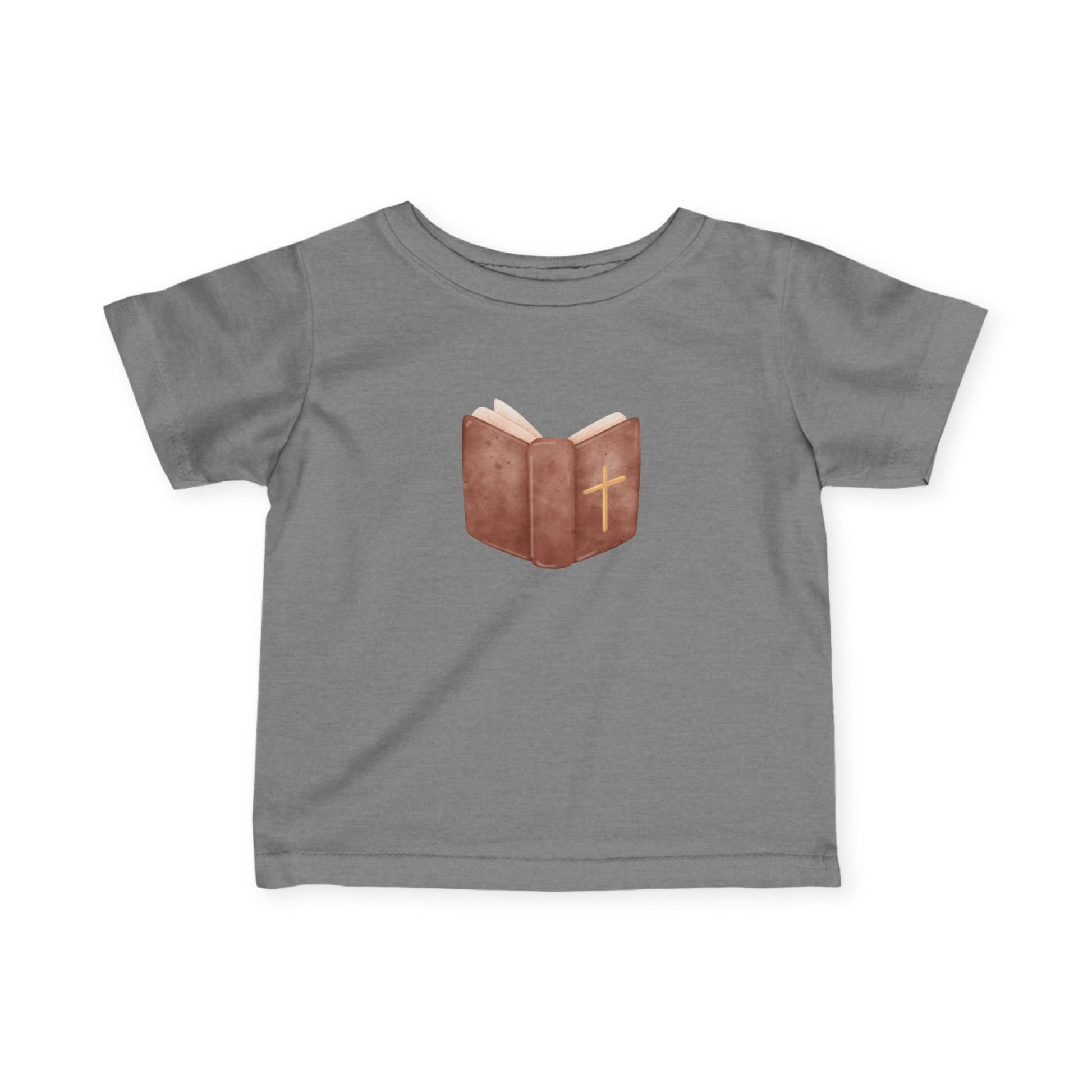 Christian Infant Tee with Bible Design, Baby Shirt, Toddler Top, Newborn Gift, Baby Shower Outfit