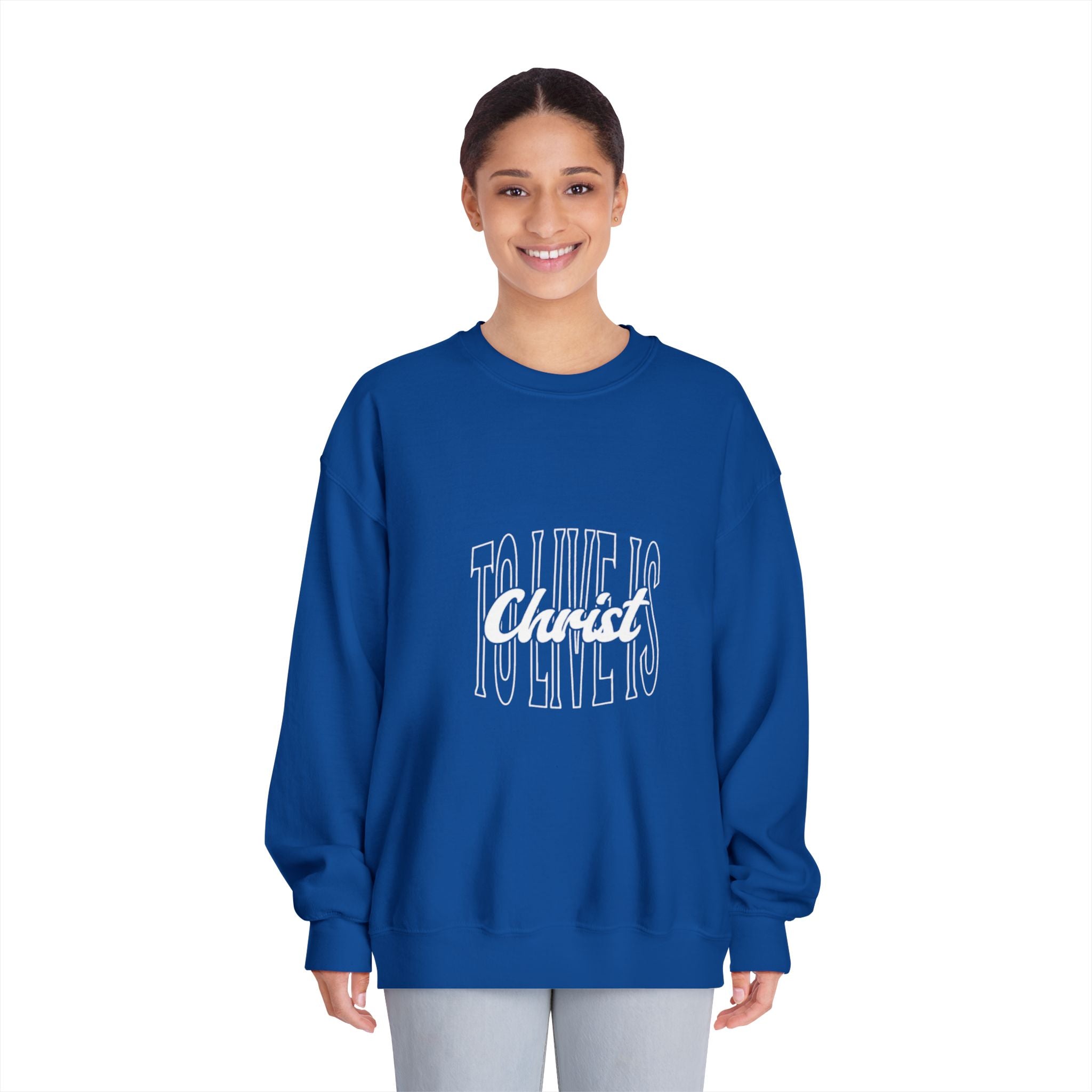 Unisex Crewneck Sweatshirt - 'To Live is Christ' Inspirational Apparel