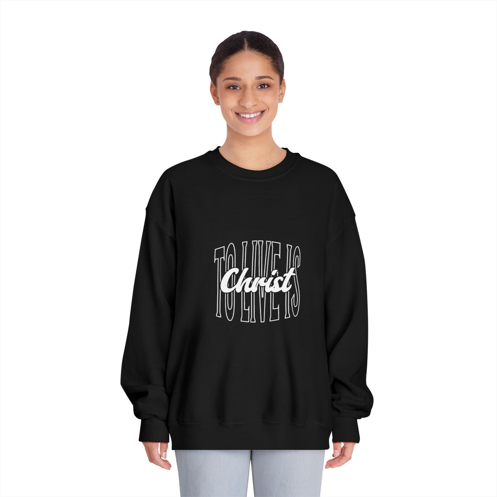 Unisex Crewneck Sweatshirt - 'To Live is Christ' Inspirational Apparel