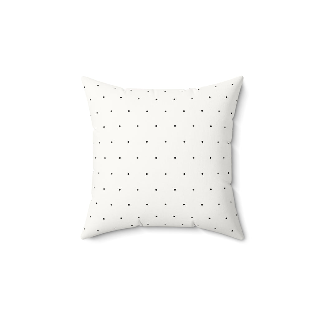 In Him Faux Suede Throw Pillow — Polka Dot Accent Pillow for Faith-Based Home Decor
