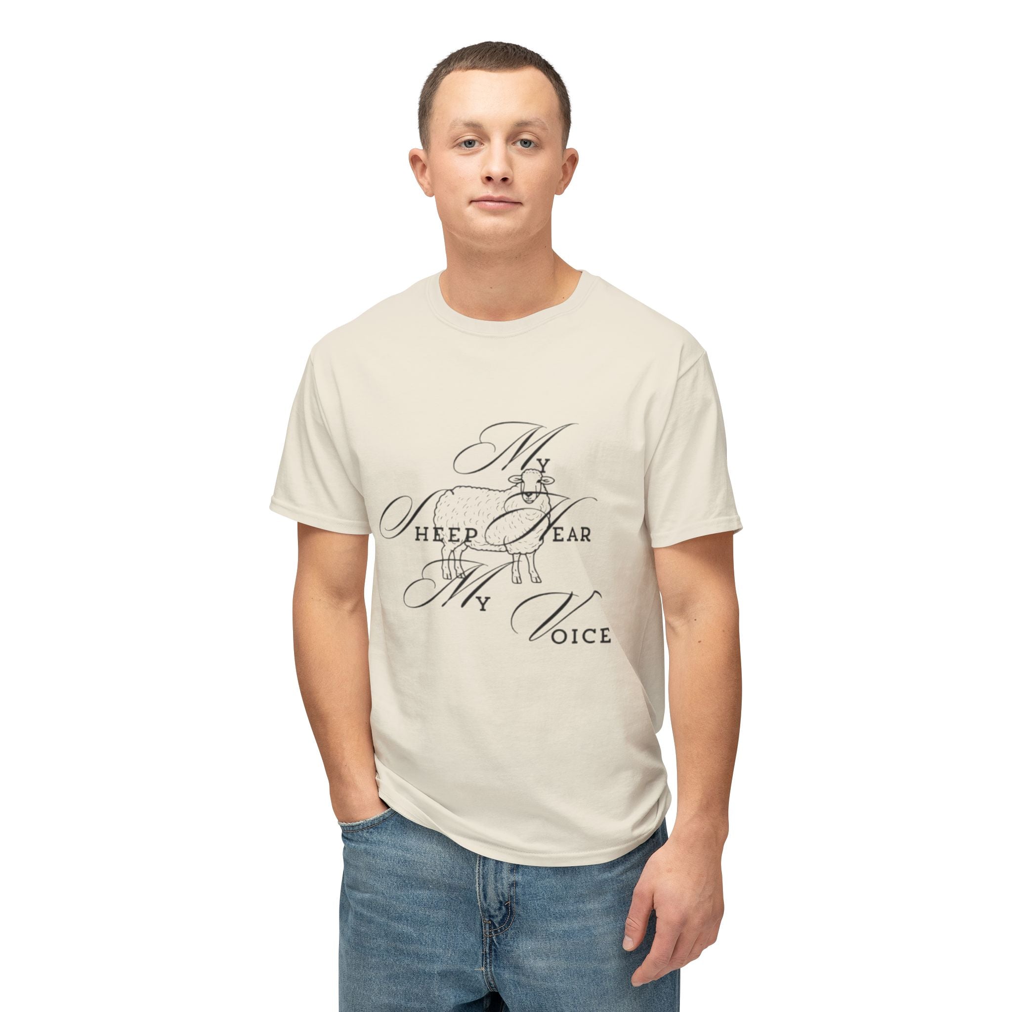 Christian Unisex  HD Cotton T-Shirt My Sheep Hear My Voice