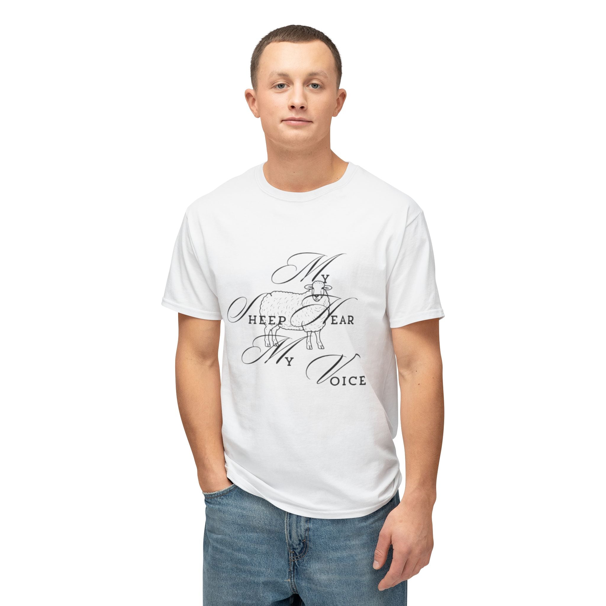 Christian Unisex  HD Cotton T-Shirt My Sheep Hear My Voice