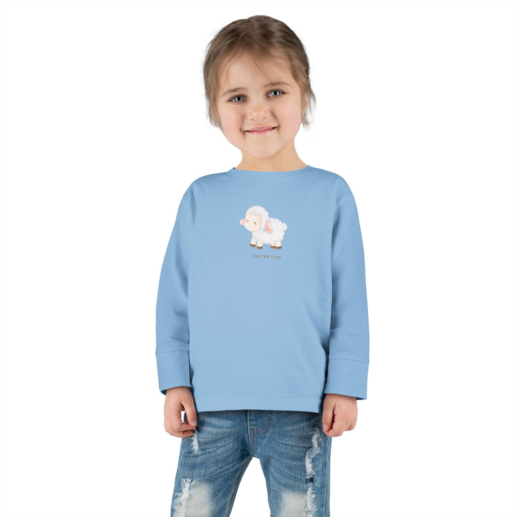 Talitha Cumi Toddler Long Sleeve Tee with Adorable Sheep Design, Cute Kids Shirt, Baby Shower Gift, Toddler Fashion, Everyday Wear, Playtime Apparel