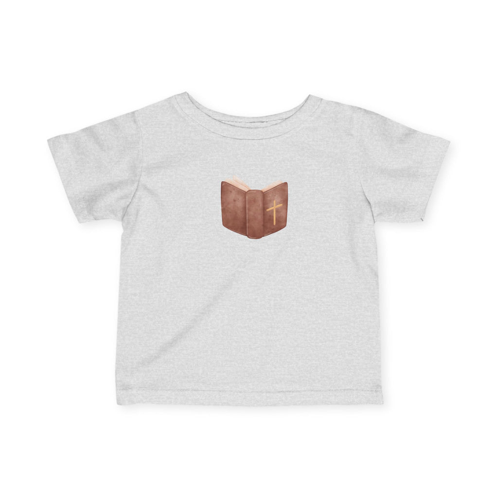 Christian Infant Tee with Bible Design, Baby Shirt, Toddler Top, Newborn Gift, Baby Shower Outfit