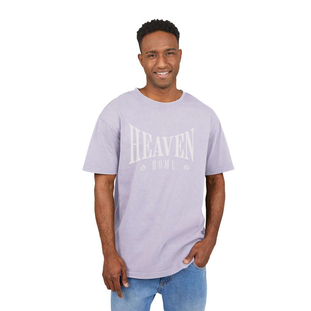 Men's Acid Wash Tee - 'Heaven Home' Oversized Style