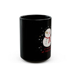 Christmas Snowman Mug — "It's the Simplicity of the Gospel" Black Ceramic Coffee Cup