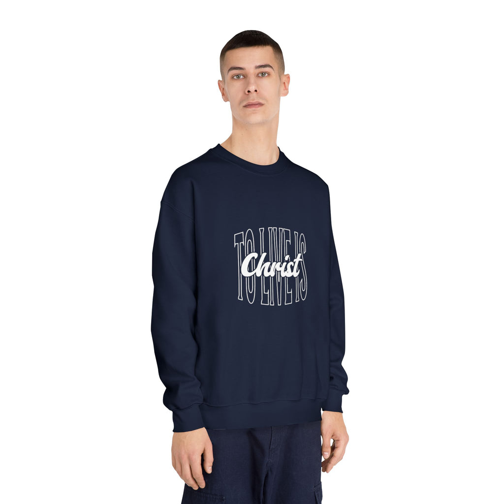 Unisex Crewneck Sweatshirt - 'To Live is Christ' Inspirational Apparel