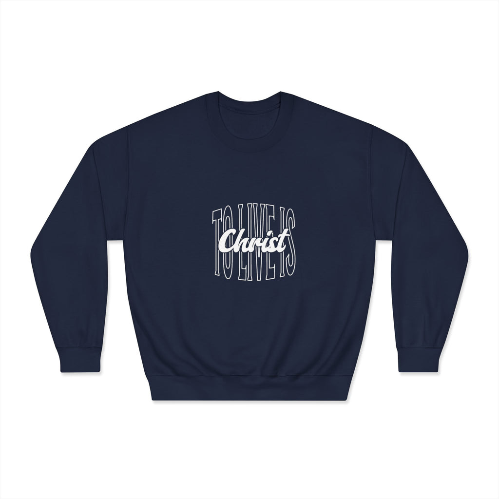 Unisex Crewneck Sweatshirt - 'To Live is Christ' Inspirational Apparel