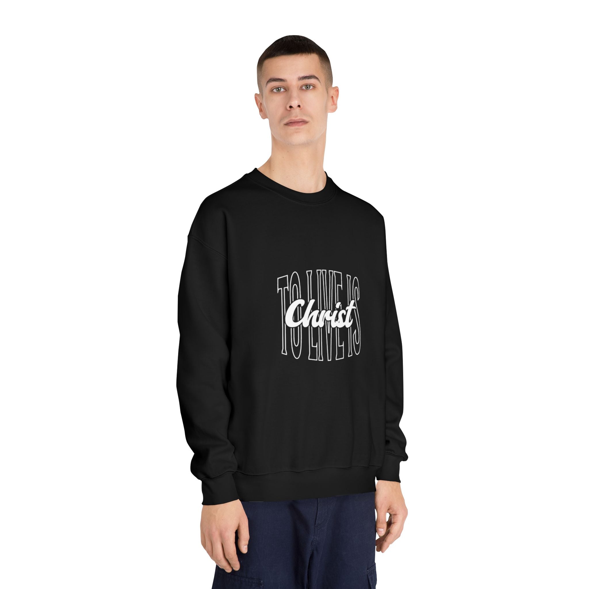 Unisex Crewneck Sweatshirt - 'To Live is Christ' Inspirational Apparel