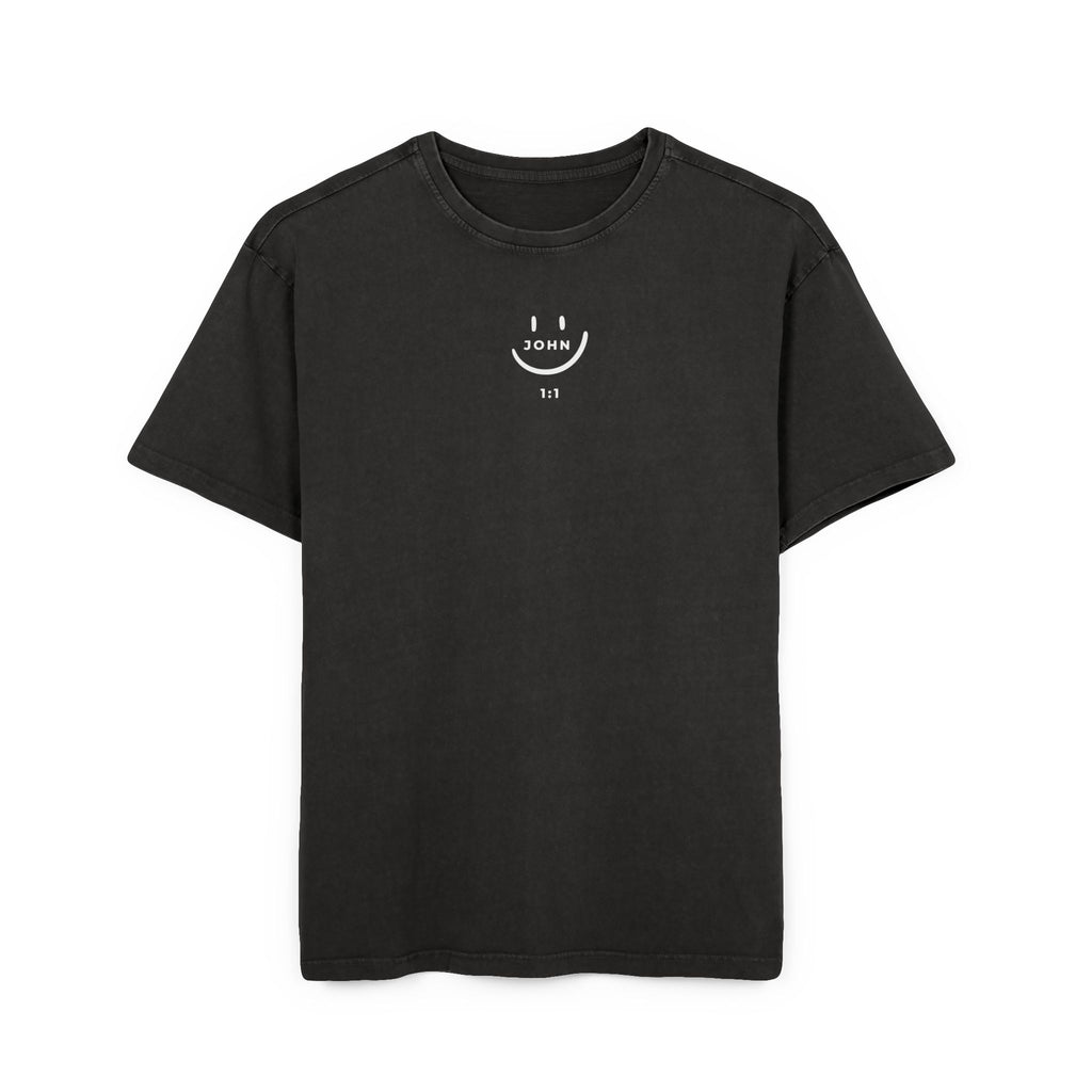 Men's Acid Washed Oversized Tee - John 1:1