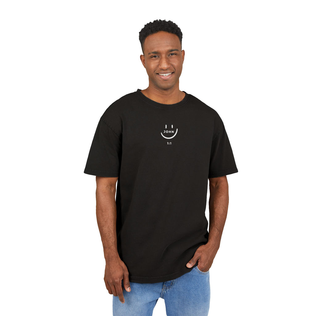 Men's Acid Washed Oversized Tee - John 1:1