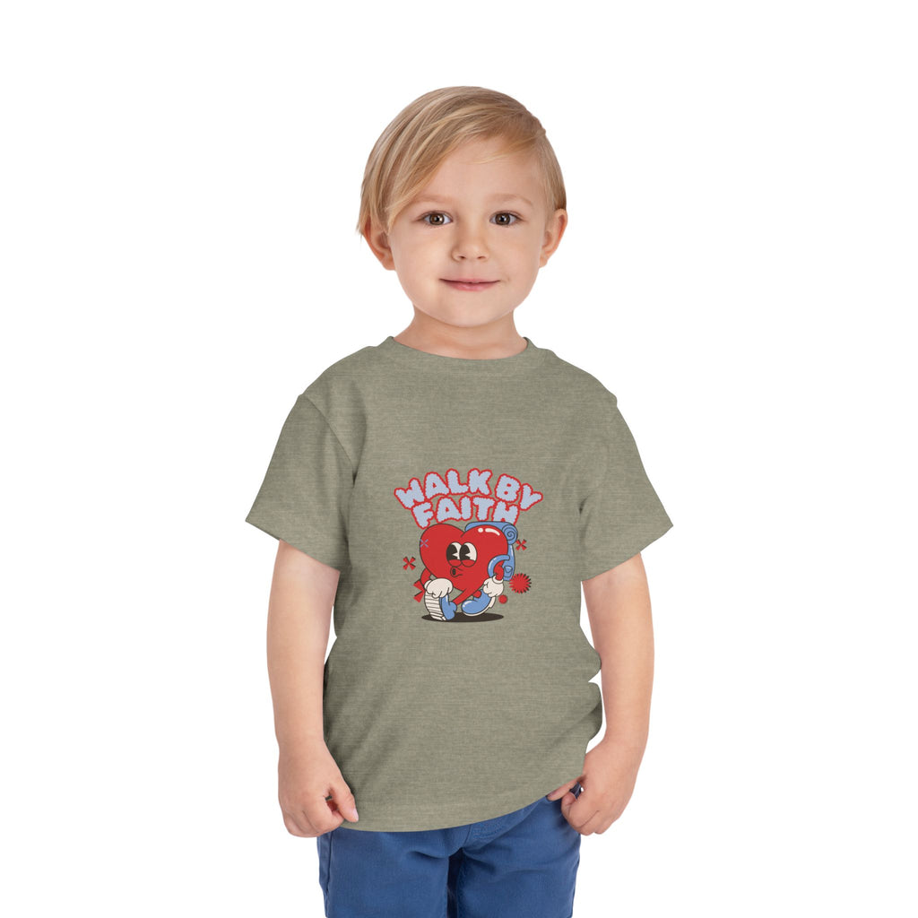 Toddler Short Sleeve Tee with 'Walk By Faith' Design - Cute Faith-Inspired Kids' Shirt, Christian Toddler Tee, Children's Gift, [...]