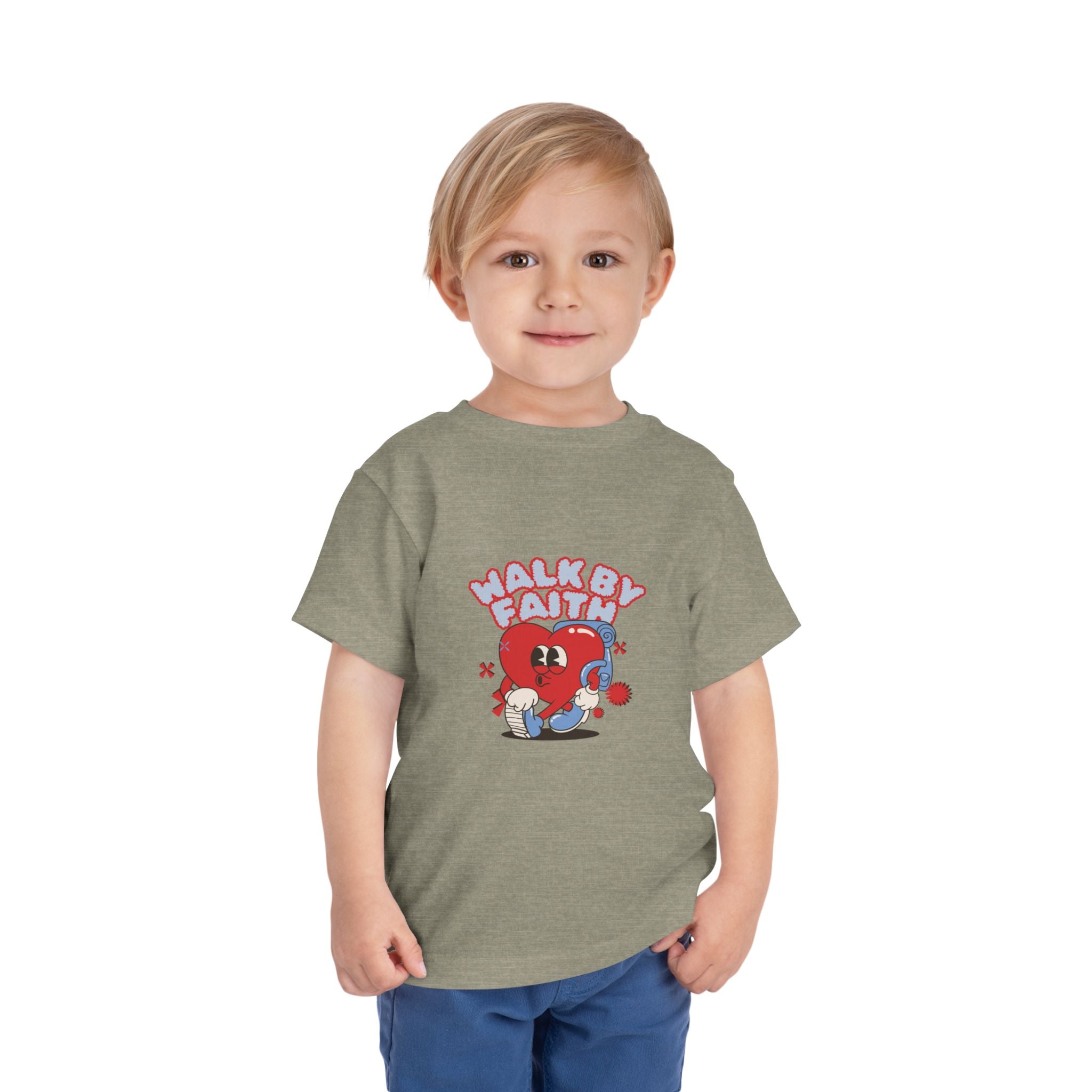 Toddler Short Sleeve Tee with 'Walk By Faith' Design - Cute Faith-Inspired Kids' Shirt, Christian Toddler Tee, Children's Gift, [...]