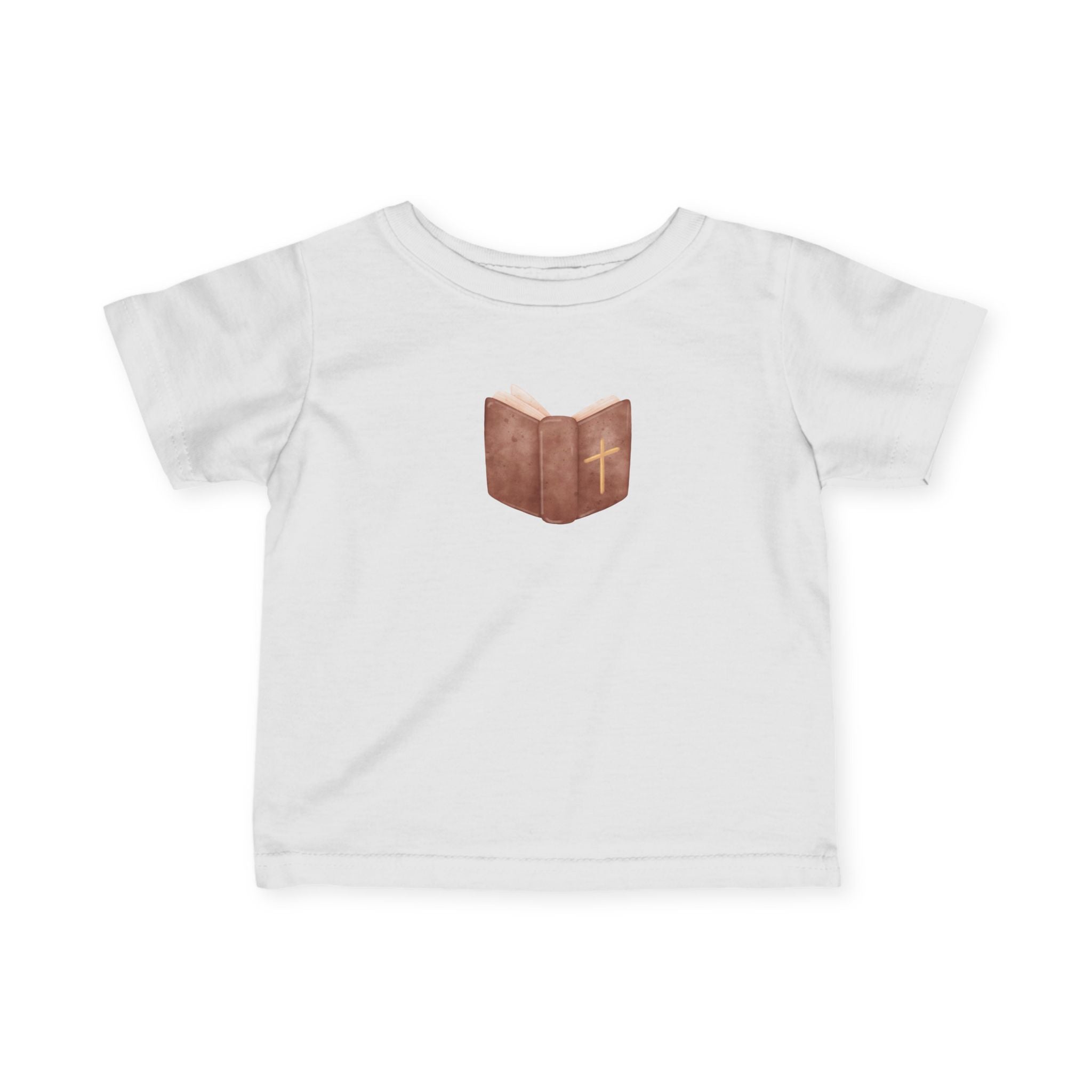 Christian Infant Tee with Bible Design, Baby Shirt, Toddler Top, Newborn Gift, Baby Shower Outfit