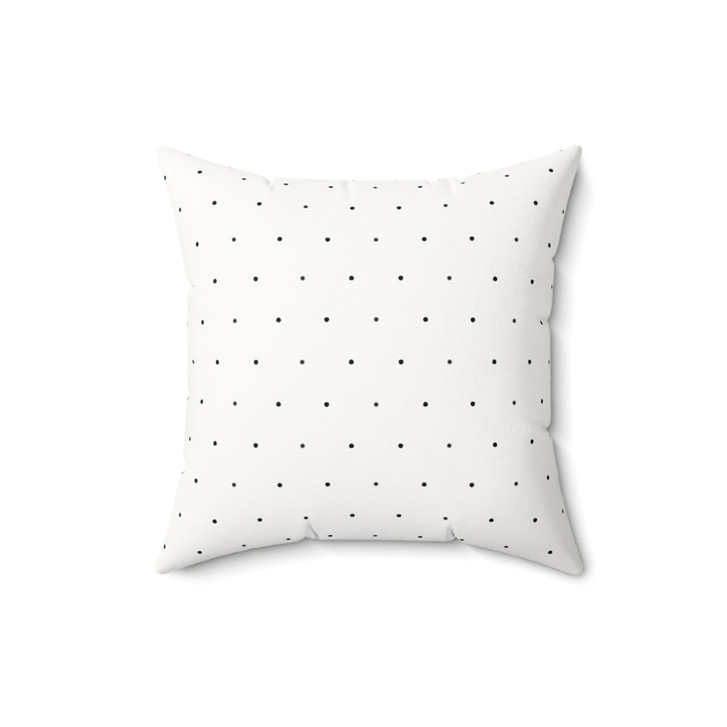 In Him Faux Suede Throw Pillow — Polka Dot Accent Pillow for Faith-Based Home Decor