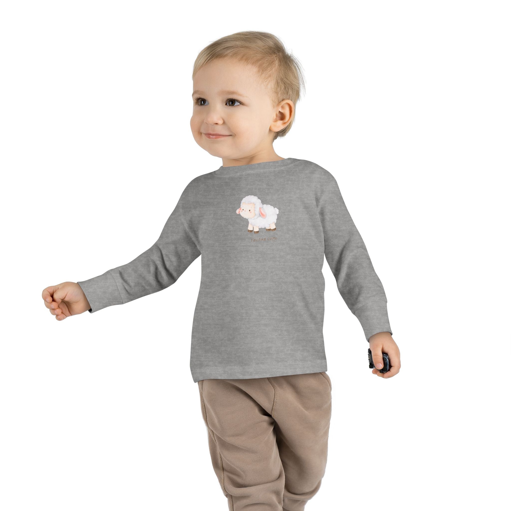 Talitha Cumi Toddler Long Sleeve Tee with Adorable Sheep Design, Cute Kids Shirt, Baby Shower Gift, Toddler Fashion, Everyday Wear, Playtime Apparel